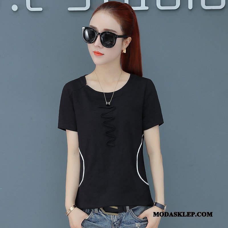 Damskie Koszulki Kup Casual Topy T-shirt 2019 Szerokie Lazurowy