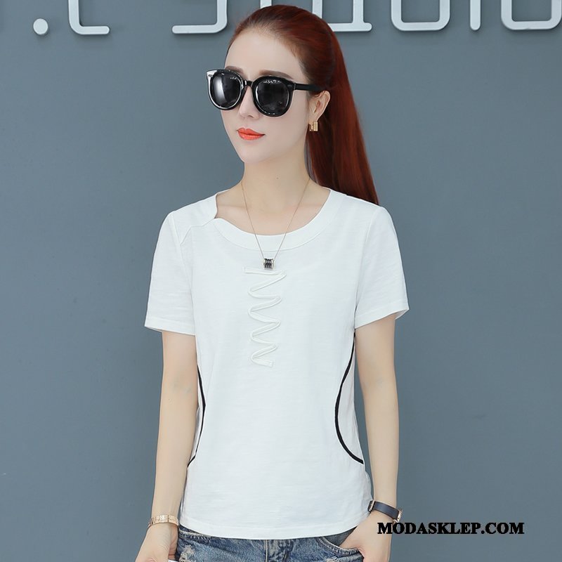Damskie Koszulki Kup Casual Topy T-shirt 2019 Szerokie Lazurowy