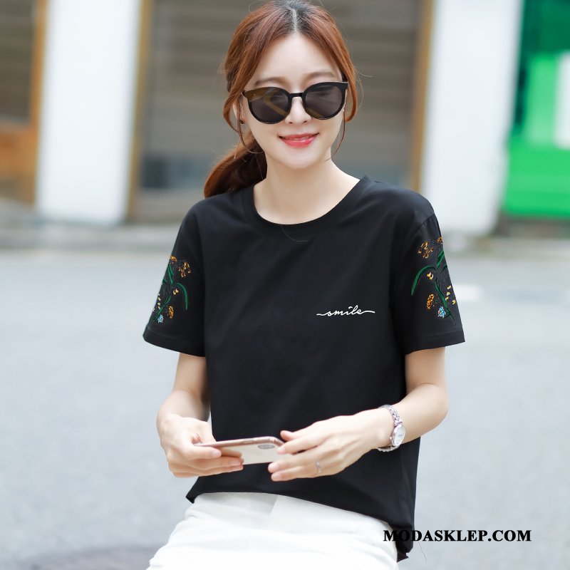 Damskie Koszulki Oferta Lato Tendencja T-shirt Nowy Topy Biały