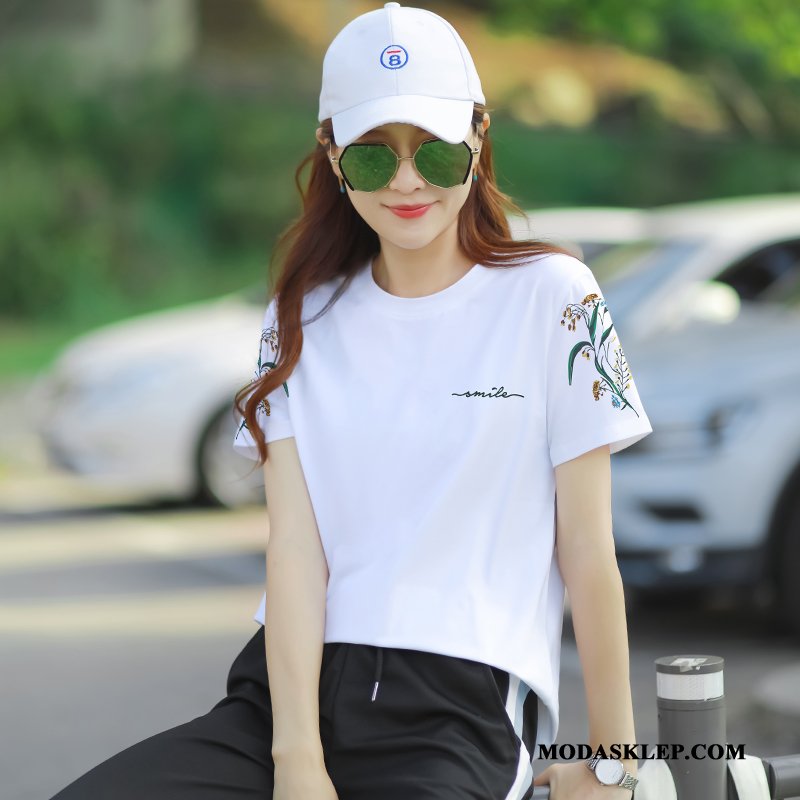 Damskie Koszulki Oferta Lato Tendencja T-shirt Nowy Topy Biały