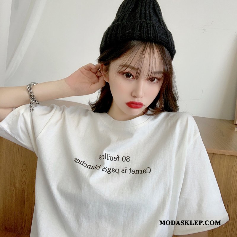 Damskie Koszulki Online T-shirt Dziewczynka Damska Student Topy Niebieski