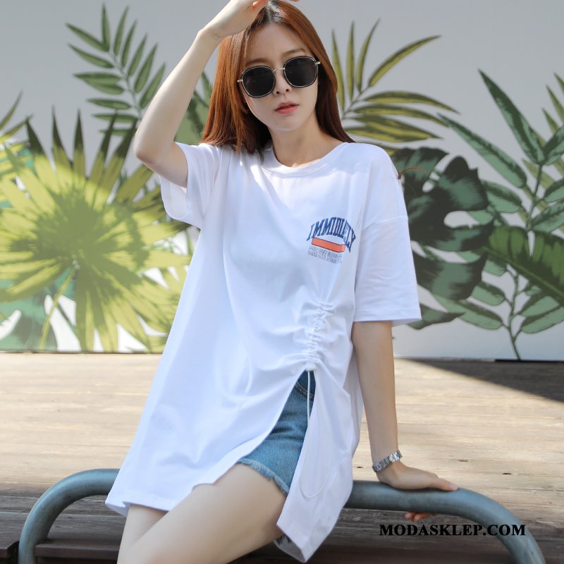 Damskie Koszulki Sklep T-shirt Szerokie Tendencja Damska Topy Żółty