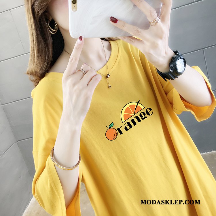 Damskie Koszulki Sprzedam Krótki Rękaw T-shirt Szerokie Nowy Topy Czarny