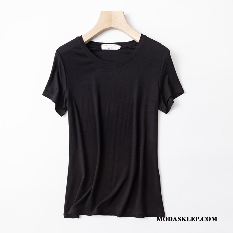 Damskie Koszulki Sprzedam T-shirt Lato Krótki Rękaw Podkoszulek Wiosna Karmel Czysta Biały