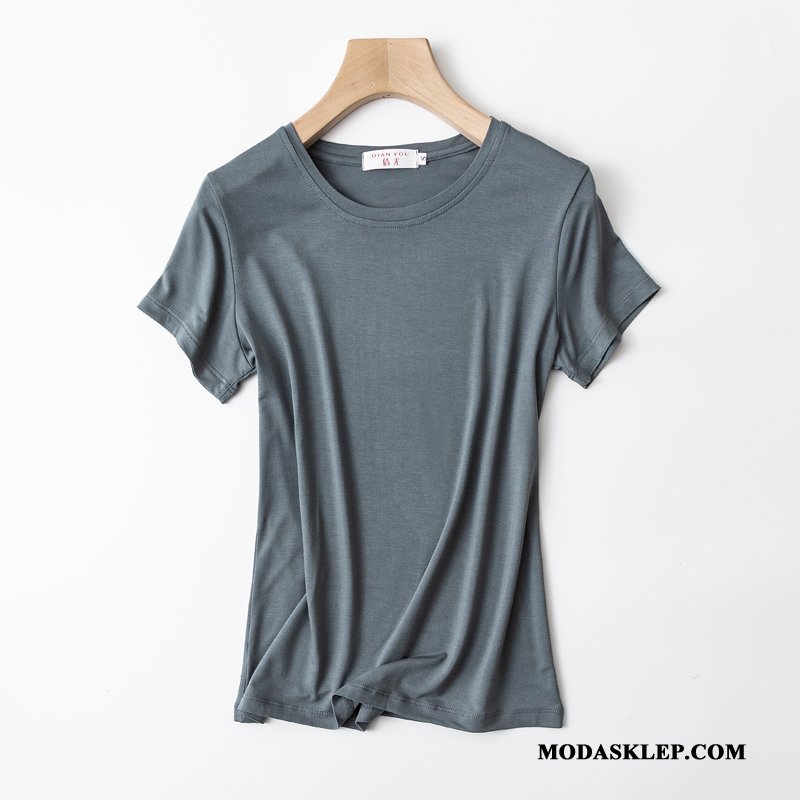 Damskie Koszulki Sprzedam T-shirt Lato Krótki Rękaw Podkoszulek Wiosna Karmel Czysta Biały