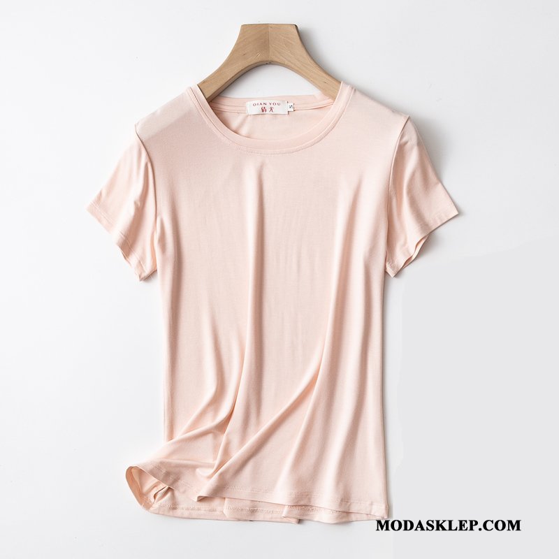 Damskie Koszulki Sprzedam T-shirt Lato Krótki Rękaw Podkoszulek Wiosna Karmel Czysta Biały