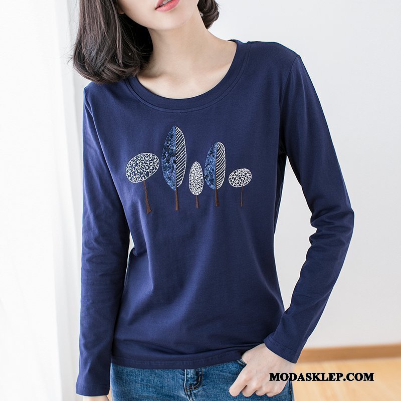 Damskie Koszulki Sprzedam Topy 2019 Slim Fit Damska T-shirt Z Długim Rękawem Jasny