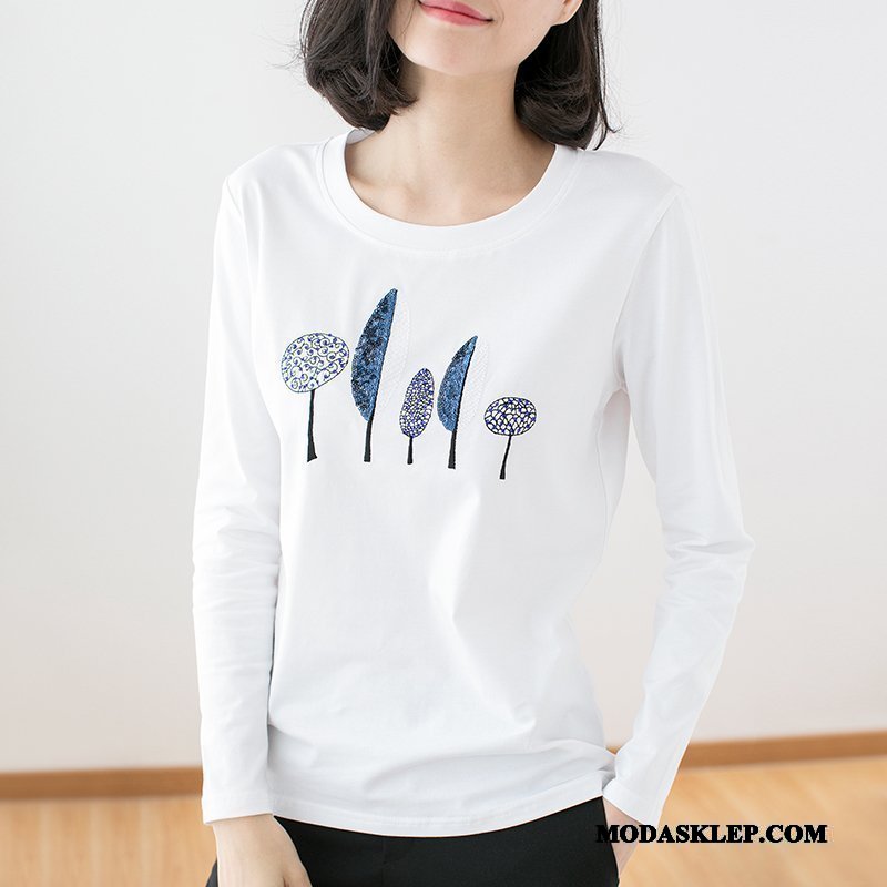 Damskie Koszulki Sprzedam Topy 2019 Slim Fit Damska T-shirt Z Długim Rękawem Jasny