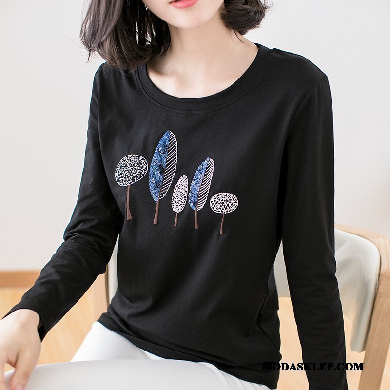 Damskie Koszulki Sprzedam Topy 2019 Slim Fit Damska T-shirt Z Długim Rękawem Jasny