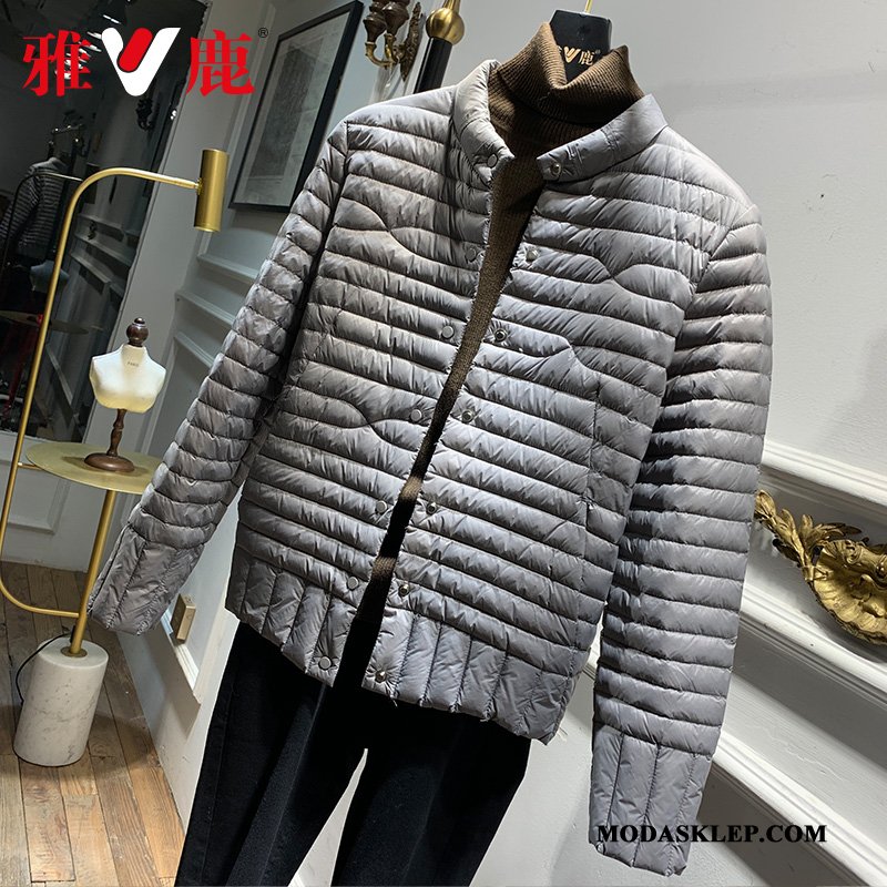 Damskie Kurtka Puchowa Sklep Lekki I Cienki Nowy Moda 2019 Damska Czarny