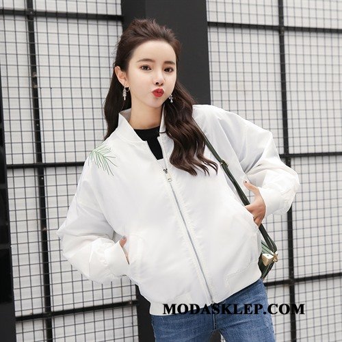 Damskie Kurtki Kup Baseball Moda Z Haftem Szerokie Damska Czerwony