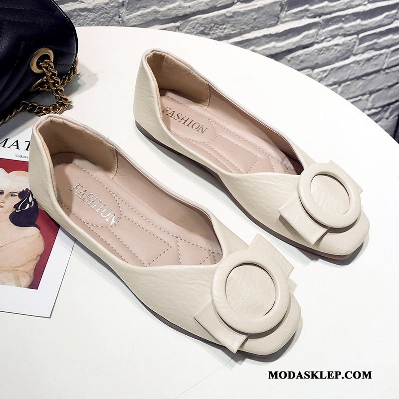 Damskie Mokasyny Sklep Buty Pojedyncze Buty Slip On Okrągły Antypoślizgowe Jasny Czarny