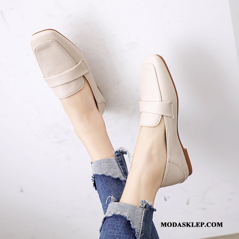 Damskie Mokasyny Sklep Buty Żeglarskie 2019 Brytyjski Vintage Damska Jasny Czarny