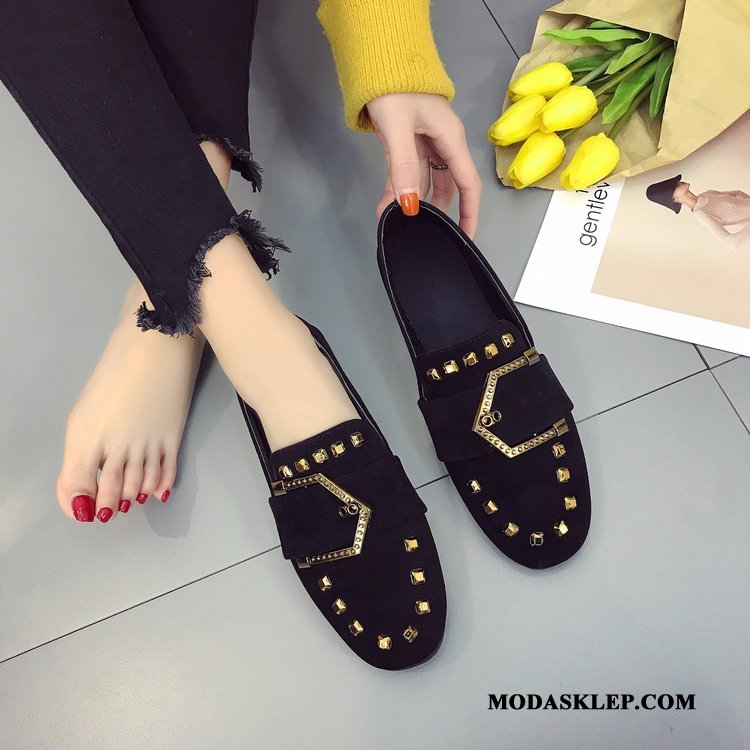 Damskie Mokasyny Sklep Damska Wiosna Zamszowe Slip On Lato Burgund Khaki Czarny
