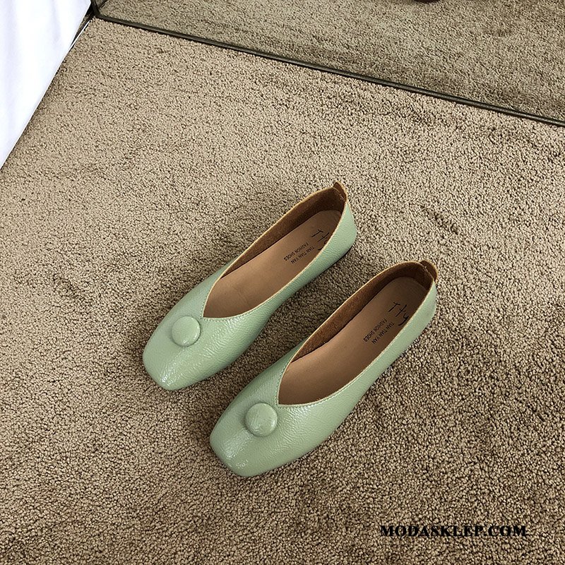Damskie Mokasyny Sklep Pojedyncze Buty Wszystko Pasuje Damska Vintage Buty Żeglarskie Jasny Zielony