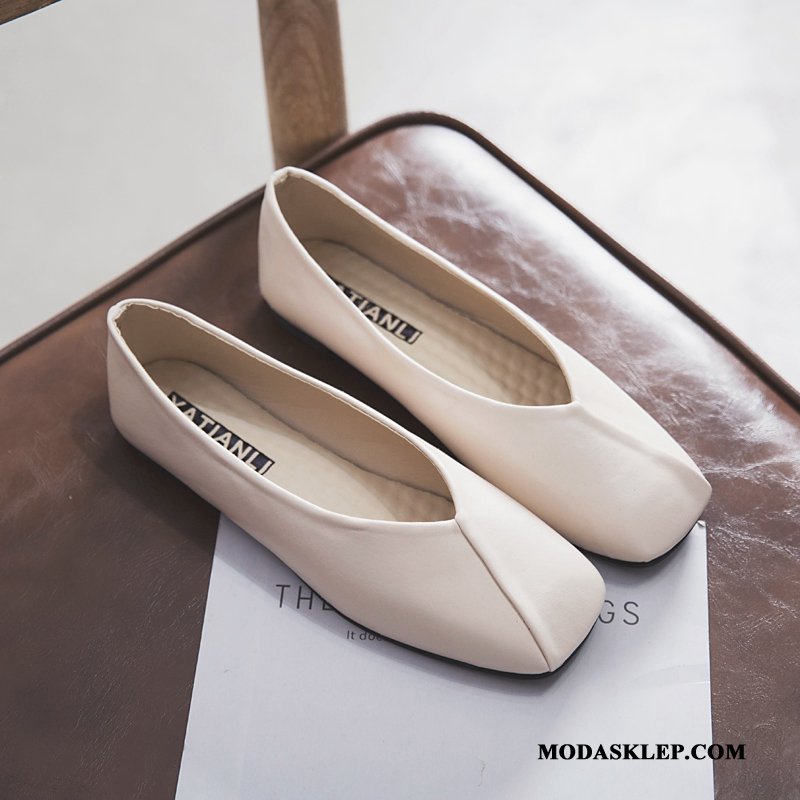 Damskie Mokasyny Sklep Vintage 2019 Casual Wiosna Pojedyncze Buty Czarny