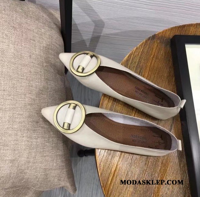 Damskie Mokasyny Tanie Płaskie Buty Wygodne Wiosna Prawdziwa Skóra Pojedyncze Buty Khaki Złoty