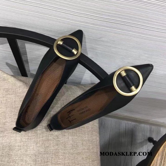 Damskie Mokasyny Tanie Płaskie Buty Wygodne Wiosna Prawdziwa Skóra Pojedyncze Buty Khaki Złoty