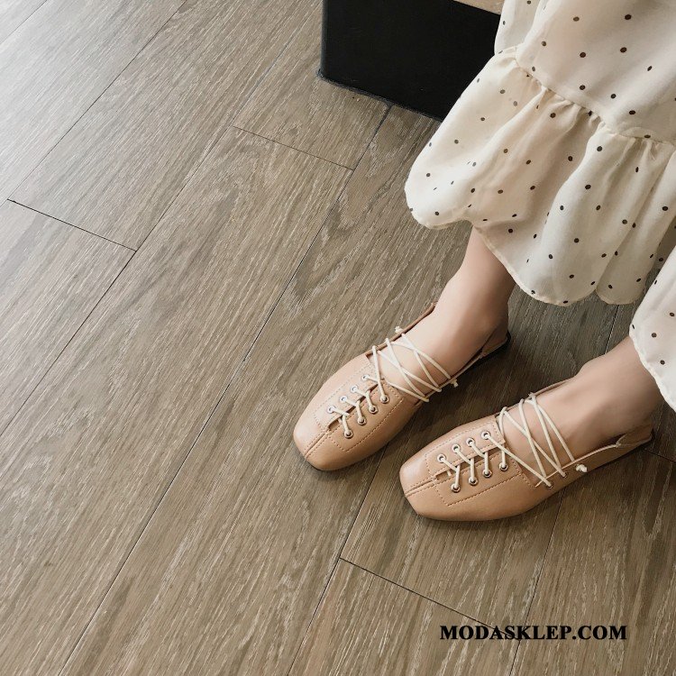 Damskie Mokasyny Tanie Wiosna Buty Pojedyncze Buty Tendencja 2019 Khaki Jasny