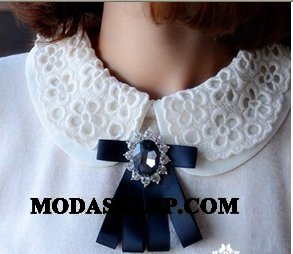Damskie Muszka Online Zakochani Koszula Damska Szalik Corsage Niebieski