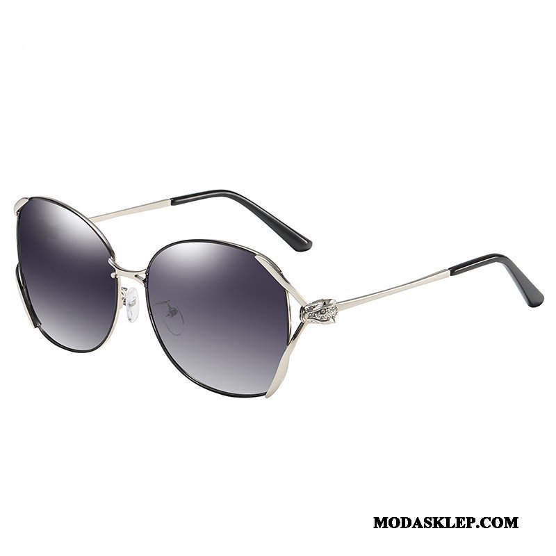 Damskie Okulary Przeciwsłoneczne Tanie Damska Okrągła Twarz Dla Kierowców Eleganckie Trendy Fioletowy Czarny