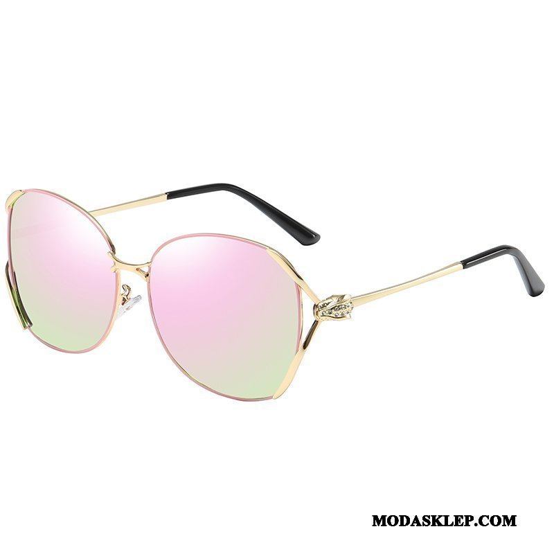 Damskie Okulary Przeciwsłoneczne Tanie Damska Okrągła Twarz Dla Kierowców Eleganckie Trendy Fioletowy Czarny