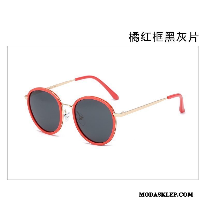 Damskie Okulary Przeciwsłoneczne Tanie Nowy Trendy Okrągła Twarz Polaryzator Vintage Fioletowy Szary