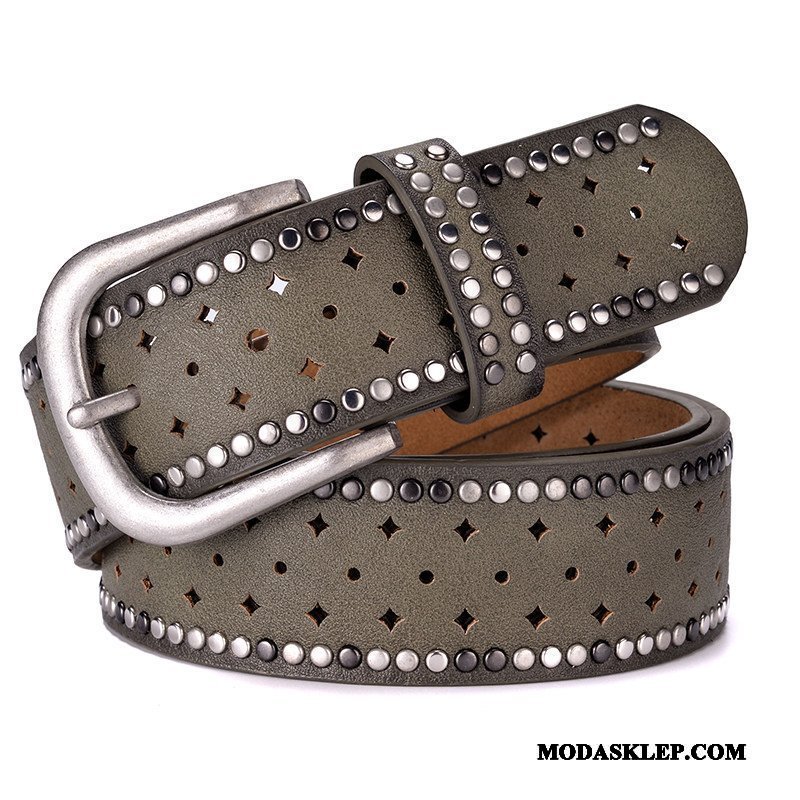 Damskie Paski Tanie Pin Klamra Denim Rhinestone Casual Moda Niebieski Złoty Proszek