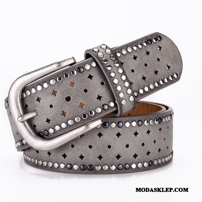 Damskie Paski Tanie Pin Klamra Denim Rhinestone Casual Moda Niebieski Złoty Proszek