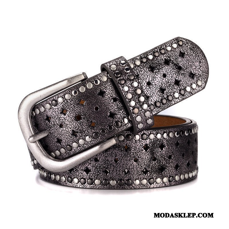Damskie Paski Tanie Pin Klamra Denim Rhinestone Casual Moda Niebieski Złoty Proszek