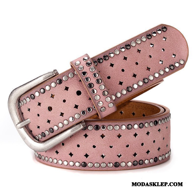 Damskie Paski Tanie Pin Klamra Denim Rhinestone Casual Moda Niebieski Złoty Proszek