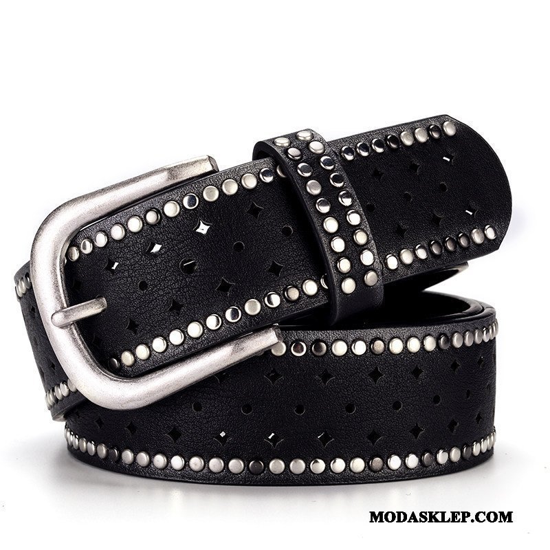 Damskie Paski Tanie Pin Klamra Denim Rhinestone Casual Moda Niebieski Złoty Proszek