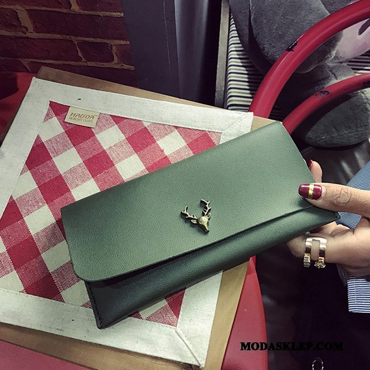 Damskie Portfele Oferta Składać Nowy Trendy Student Mały Zielony
