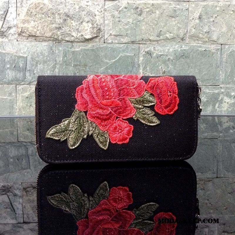 Damskie Portfele Oferta Vintage Etniczny Trzykrotnie Prosty Damska Czarny