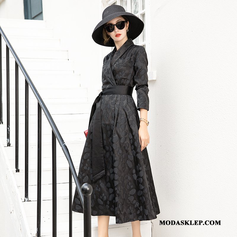 Damskie Prochowiec Oferta Osobowość Eleganckie Moda Jesień 2019 Niebieski