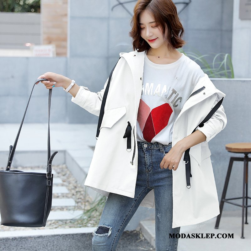 Damskie Prochowiec Sprzedam Cargo Z Kapturem Casual 2019 College Khaki