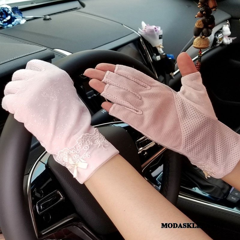 Damskie Rękawiczki Oferta Krótki Ekran Dotykowy Z Bawełny Dla Kierowców Cienkie Khaki