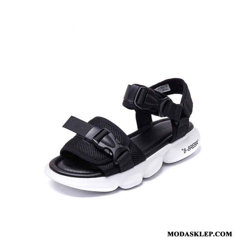 Damskie Sandały Online Moda Buty Płaskie Tendencja Rzepy Proszek