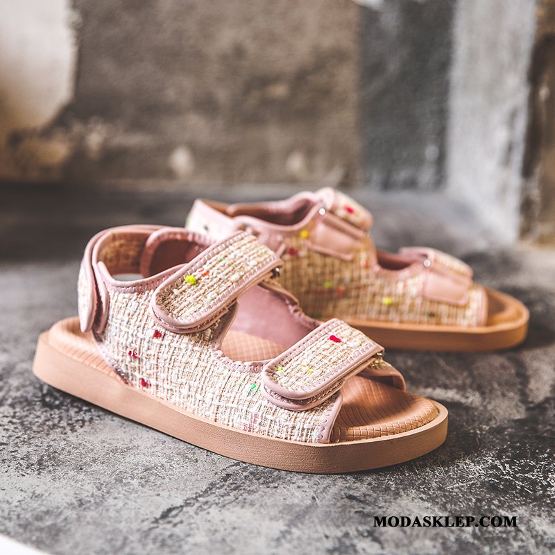 Damskie Sandały Sprzedam Rzym 2019 Płaskie Moda Lato Beżowy Czerwony