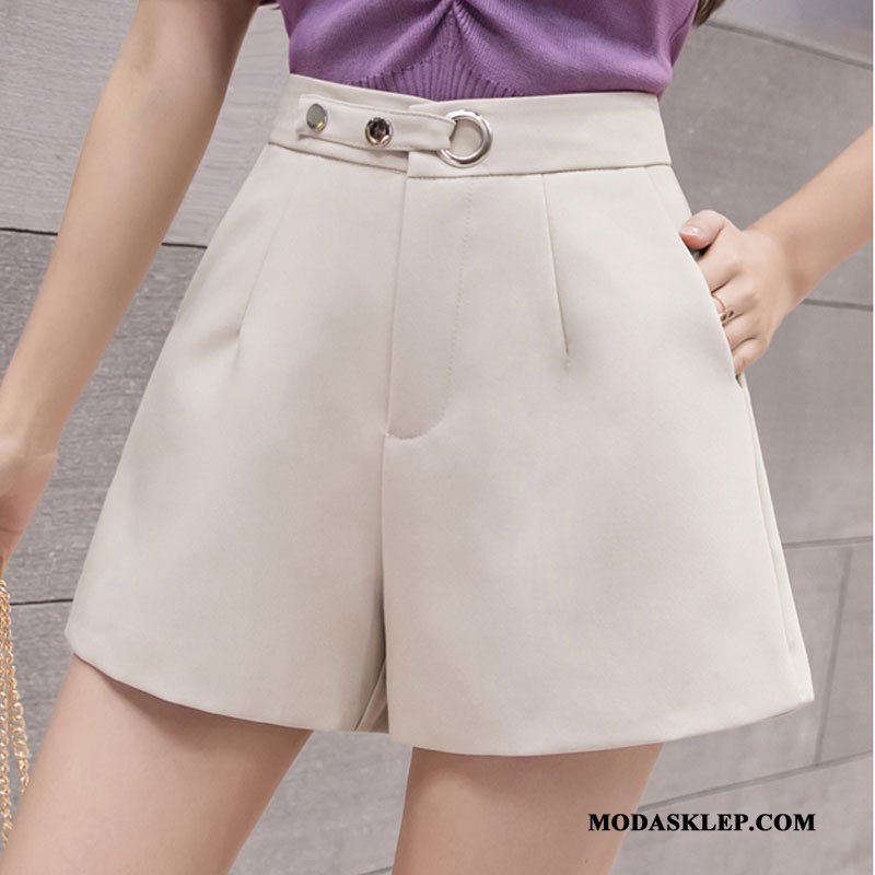 Damskie Spodenki Dyskont Szerokie Cienkie Garnitury Moda Casualowe Spodnie Czarny