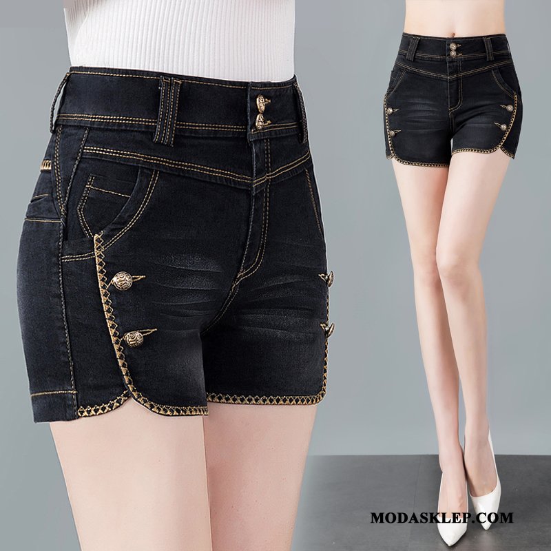 Damskie Spodenki Kup Szorty Tendencja Z Dziurami Wiosna Denim Biały