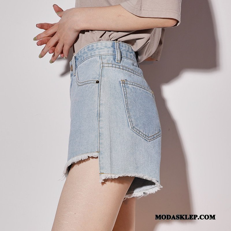 Damskie Spodenki Oferta Tendencja Damska 2019 Cienkie Denim Niebieski Jasny