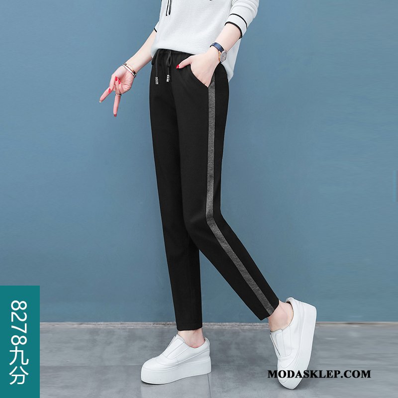 Damskie Spodnie Oferta 2019 Jesień Cienkie Harlan Nowy Czarny