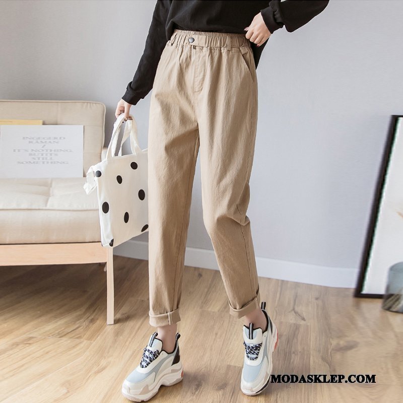 Damskie Spodnie Oferta Wiosna Casual 2019 Szerokie Damska Khaki Czerwony