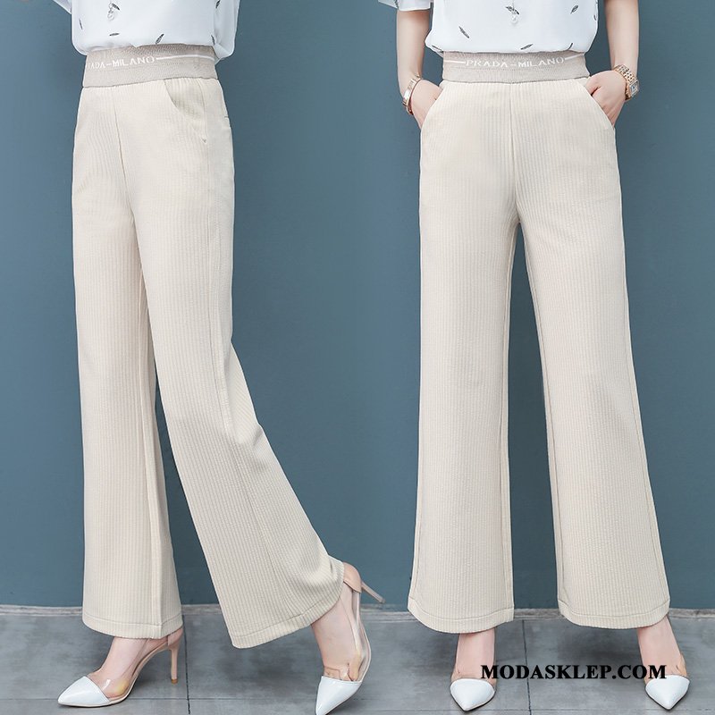 Damskie Spodnie Sprzedam Slim Fit Jesień Cienkie Damska W Paski Czarny
