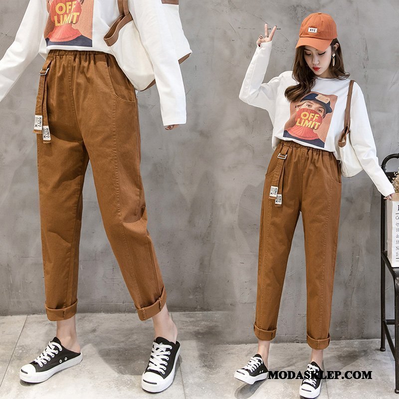 Damskie Spodnie Sprzedam Wysoki Stan Casual Super Nowy Wiosna Khaki