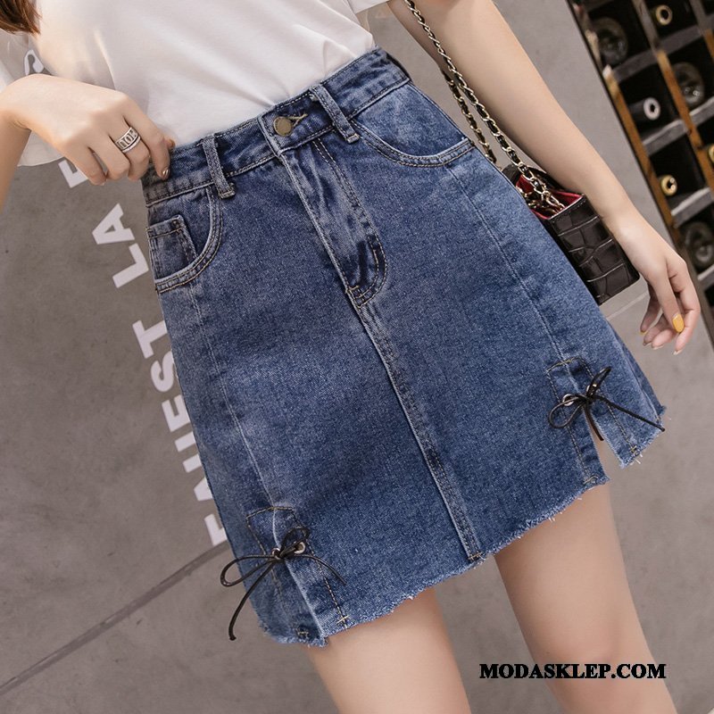 Damskie Spódnica Sklep 2019 Damska Wysoki Stan Denim Moda Niebieski