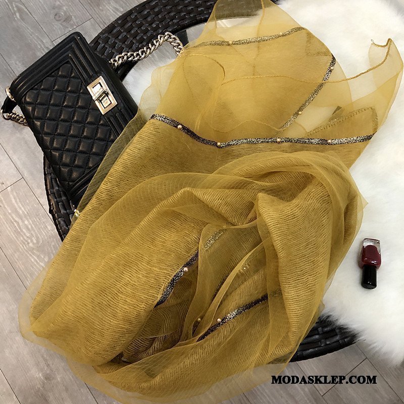 Damskie Szalik Online Sukienka Moda Szaliki Jedwab Wełna Czysta Niebieski