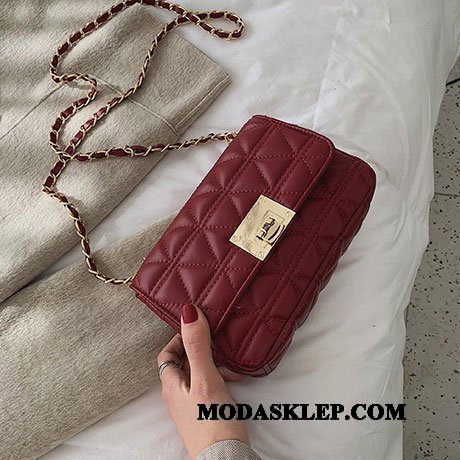 Damskie Torby Na Ramię Tanie Moda 2019 Torba Na Ramię Kształt Rombu Damska Czarny
