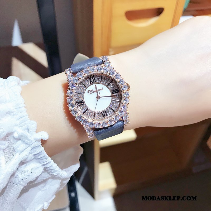 Damskie Zegarek Na Rękę Dyskont Rhinestone Wielki Oryginalne Siatkowe Moda Beżowy Czarny Czerwony